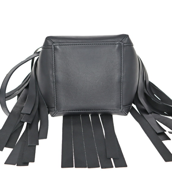 Balenciaga Laundry Cabas Bag Black Handbag Shoulder Logo Fringe Leather - Picture 4 of 9